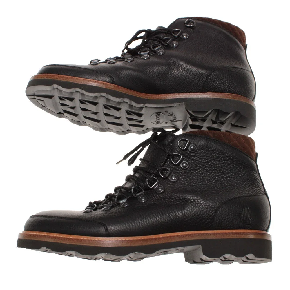 Di Bianco NWB Cortina Lace Up Boots Size 10 US in Black Leather Made in Italy